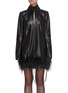 Main View - Click To Enlarge - 16ARLINGTON - Michelle' ostrich feather leather dress