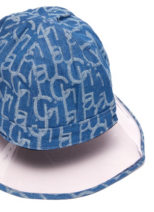 Detail View - Click To Enlarge - LAURENCE & CHICO - Monogram Print PVC Brim Bucket Hat