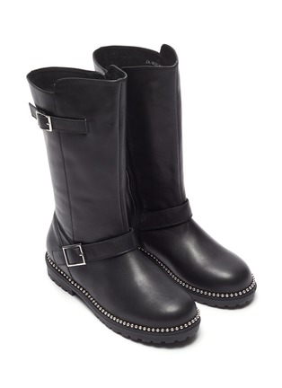 boots with studs and buckles