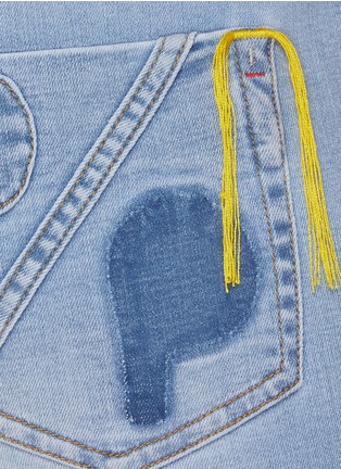  - PORTSPURE - Topstitched raw hem cropped jeans