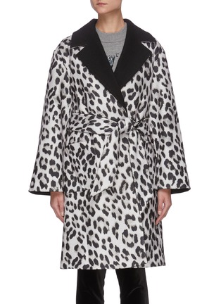 Main View - Click To Enlarge - ALICE & OLIVIA - ''TOMIKO' Reversible Leopard Print Long Coat