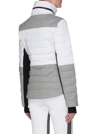 Back View - Click To Enlarge - ERIN SNOW - 'Sari' Cinched Waist Wool Contrast Panel Puffer Ski Jacket