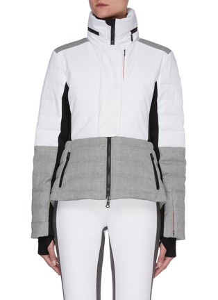 Main View - Click To Enlarge - ERIN SNOW - 'Sari' Cinched Waist Wool Contrast Panel Puffer Ski Jacket