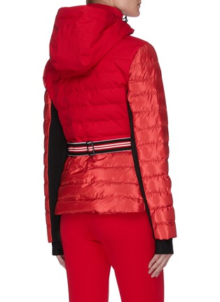 Back View - Click To Enlarge - ERIN SNOW - 'Kat' Belted Metallic Contrast Panel Hooded Puffer Ski Jacket