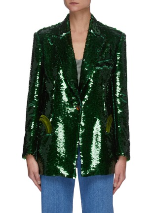 Main View - Click To Enlarge - BLAZÉ MILANO - 'Big Star Tomboy' Single Breast All-over Sequin Blazer