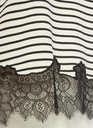  - PHILOSOPHY DI LORENZO SERAFINI - Logo Embroidered Lace Hem Stripe Cotton Sweatshirt