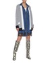 Figure View - Click To Enlarge - PHILOSOPHY DI LORENZO SERAFINI - Striped cotton blend cardigan