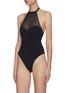 Front View - Click To Enlarge - SIMKHAI - Asha' semi-sheer bustier halterneck one piece