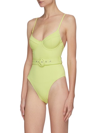 Front View - Click To Enlarge - SIMKHAI - Noa' belted bustier one piece swim suit