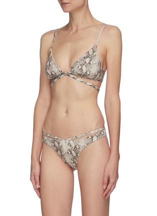 Front View - Click To Enlarge - SIMKHAI - Harlen' printed wrap front bikini top