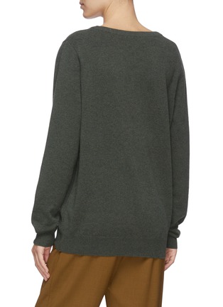 Back View - Click To Enlarge - EXTREME CASHMERE - Deep V Neck Reversible Cashmere Sweater