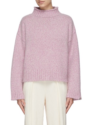Main View - Click To Enlarge - EXTREME CASHMERE - Mock Neck Crop Cashmere Sweater