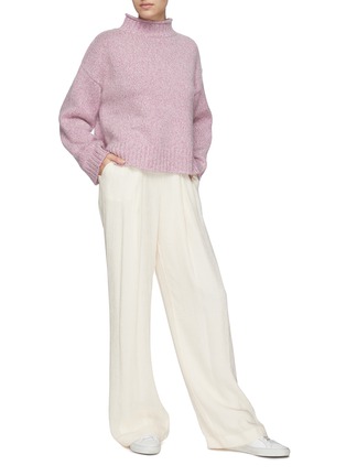 Figure View - Click To Enlarge - EXTREME CASHMERE - Mock Neck Crop Cashmere Sweater