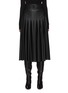 Main View - Click To Enlarge - EQUIL - Belted Pleat Midi Faux Leather Skirt