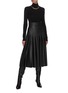 Figure View - Click To Enlarge - EQUIL - Belted Pleat Midi Faux Leather Skirt