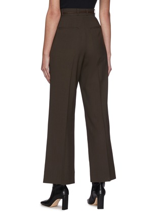 Back View - Click To Enlarge - EQUIL - Belted Centre Pleat Wide Leg Pants