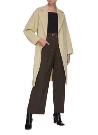 Figure View - Click To Enlarge - EQUIL - Belted Centre Pleat Wide Leg Pants