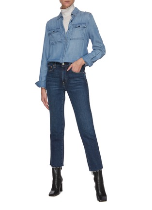 Figure View - Click To Enlarge - TRAVE - ''COLETTE' Boot Cut Fray Hem Jeans