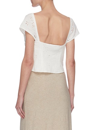 Back View - Click To Enlarge - JACQUEMUS - Le Haut Lovallo' cutout embroidery double strap top