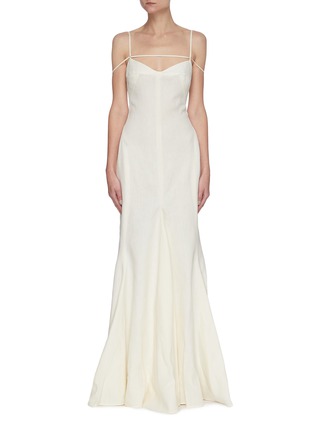 Main View - Click To Enlarge - JACQUEMUS - La Robe Camargue' strappy back slit gown