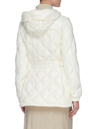 Back View - Click To Enlarge - MONCLER - 'Sargas' Belted Diamond Quilt Down Jacket
