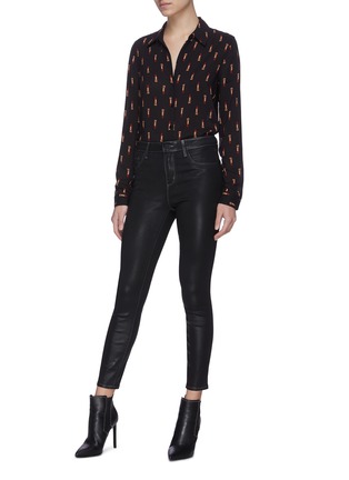 Figure View - Click To Enlarge - L'AGENCE - 'HOLLY' Lipstick Print Shirt