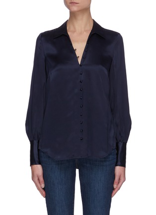 Main View - Click To Enlarge - L'AGENCE - Naomi' V-neck button loop shirt