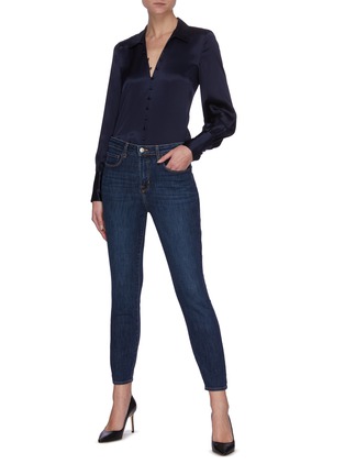 Figure View - Click To Enlarge - L'AGENCE - Naomi' V-neck button loop shirt
