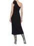 Back View - Click To Enlarge - C/MEO COLLECTIVE - 'Valance' Drape One Shoulder Front Slit Midi Dress