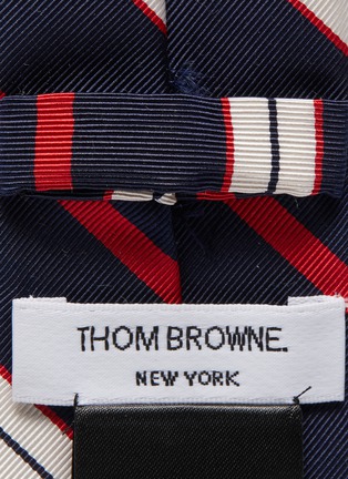 Detail View - Click To Enlarge - THOM BROWNE  - Stripe silk jacquard tie