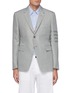 Main View - Click To Enlarge - THOM BROWNE - Four bar armband linen blazer