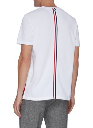 Back View - Click To Enlarge - THOM BROWNE  - Tricolour stripe T-shirt