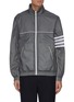 Main View - Click To Enlarge - THOM BROWNE  - Stripe Sleeve High Neck Oversize Ripstop Jacket