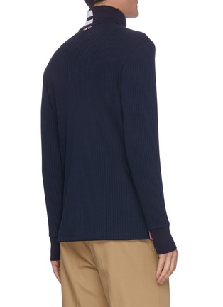 Back View - Click To Enlarge - THOM BROWNE  - Stripe Turtleneck Rib Knit Sweater