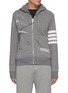 Main View - Click To Enlarge - THOM BROWNE  - Embroidered surfer motif stripe sleeve hoodie