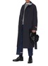 Figure View - Click To Enlarge - THOM BROWNE  - Four bar stripe collar belted trench coat