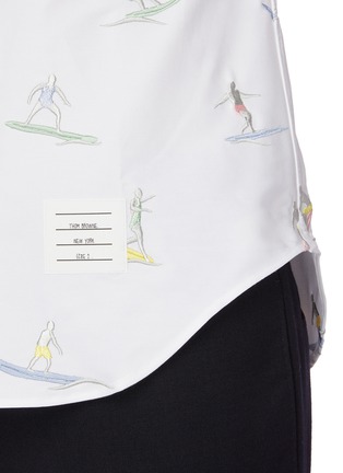  - THOM BROWNE  - Embroidered surfer icon oxford shirt