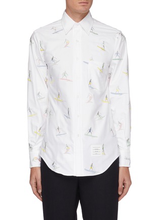 Main View - Click To Enlarge - THOM BROWNE  - Embroidered surfer icon oxford shirt