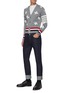 Figure View - Click To Enlarge - THOM BROWNE  - Striped fish intarsia cashmere cardigan