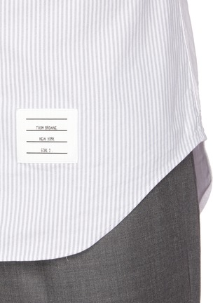  - THOM BROWNE  - Funmix university stripe rounded collar oxford shirt