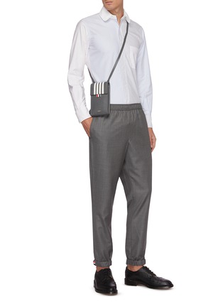 Figure View - Click To Enlarge - THOM BROWNE  - Funmix university stripe rounded collar oxford shirt