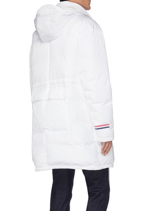 Back View - Click To Enlarge - THOM BROWNE - Hooded funnel neck down jacket
