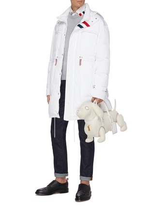Figure View - Click To Enlarge - THOM BROWNE  - Hooded funnel neck down jacket