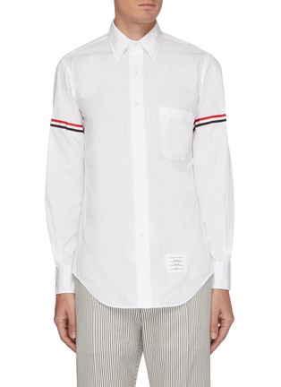 Main View - Click To Enlarge - THOM BROWNE - BUTTONED ARMBAND POPLIN SHIRT
