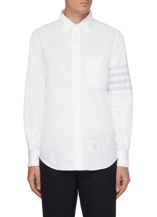 Main View - Click To Enlarge - THOM BROWNE  - Patterned four-bar stripe oxford shirt