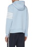Back View - Click To Enlarge - THOM BROWNE  - Four bar stripe sleeve cashmere hoodie