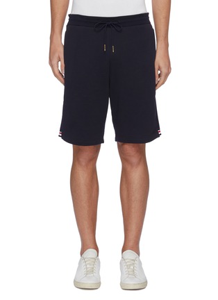 Main View - Click To Enlarge - THOM BROWNE  - Tricolour Tab Cotton Sweatshorts