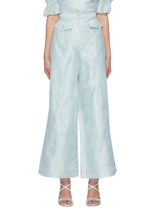 Main View - Click To Enlarge - C/MEO COLLECTIVE - Button Fly Wide Leg Linen Blend Pants