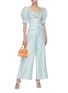 Figure View - Click To Enlarge - C/MEO COLLECTIVE - Button Fly Wide Leg Linen Blend Pants