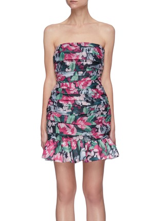 Main View - Click To Enlarge - C/MEO COLLECTIVE - Captive' floral print strapless mini dress